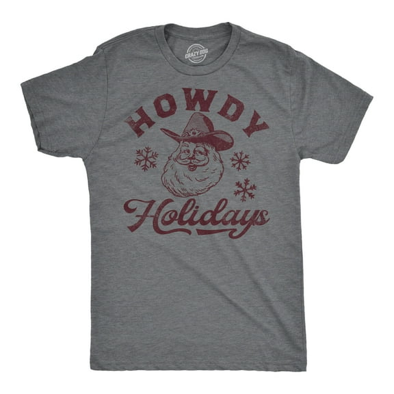 Mens Funny T Shirts Howdy Holidays Sarcastic Christmas Graphic Novelty Tee for Men Graphic Tees