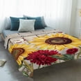thumbnail image 4 of Red Yellow Sunflowers Blanket Soft Cozy Warm Throw Blanket for Couch, Plush Fuzzy Flannel Fleece Blankets for Sofa, Retro Rustic Barn Doors Butterfly Brown Bed Blankets Gifts for Men, 32"x48", 4 of 9