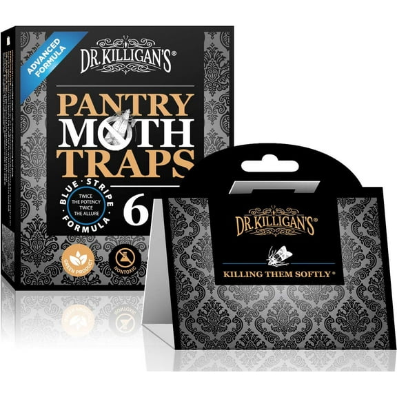 Dr. Killigan's Premium Pantry Moth Traps with Pheromones Organic, 6, Black