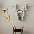 thumbnail image 2 of Ada Home Decor Furniture 50" Multiple Tier White Whitetail Modern Wall Shelf, 2 of 3