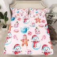 thumbnail image 2 of Manfei Cute Christmas Snowman Full Size Sheets,Cartoon Gingerbread Man Bed Sheets,Sweet Dessert Ckae Sheet Sets For Girsl Kids,Luxury Bedroom Decor,4-Piece, 2 of 7