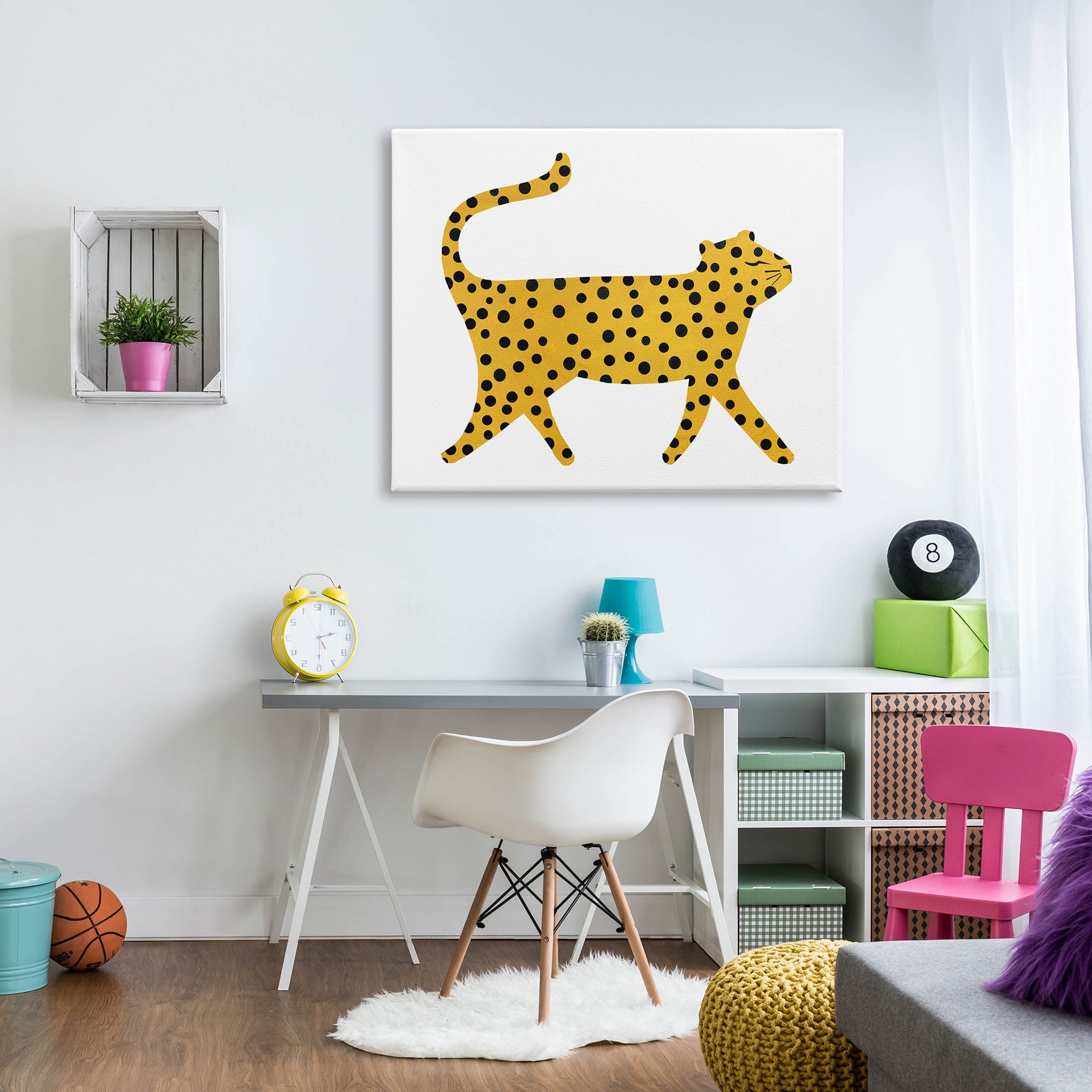 Stupell Industries Whimsical Cheetah Polka Pattern Graphic Art Gallery Wrapped Canvas Print Wall Art, Design by Emily Kopcik