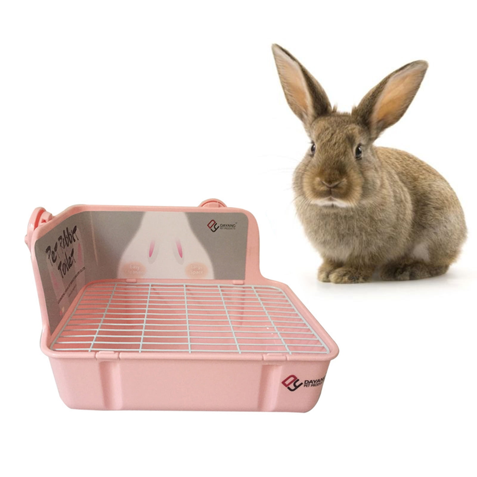 Rabbit Litter Box Corner Litter Pan Bedding Box Toilet Potty Trainer for Bunny Hamster Guinea Pig Critter Rodents