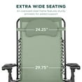 thumbnail image 4 of Best Choice Products Oversized Zero Gravity Chair, Folding Outdoor Patio Recliner w/ Cup Holder - Sage Green, 4 of 8