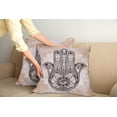 thumbnail image 2 of Ambesonne Hamsa Throw Pillow Cover 2 Pack, Esoteric Luck Charm, 24", Dark Brown and Cinnamon, 2 of 5