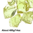 thumbnail image 3 of Uxcell Fire Glass for Fire Pit, 3-5cm(1-1/5" to 2") High Luster Reflective Glass Rocks, Olive Green, 3 of 4