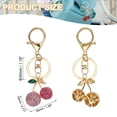 thumbnail image 2 of Uxcell Cherry Charm, Enameled Keychain Cute Cherry Pendant Keyring Purse Bag Accessories Car Ring Pendant Pink, 2 of 7