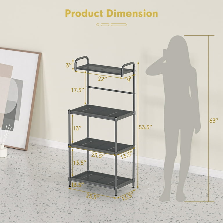 Costway 4-Tier Kitchen Storage Organizer Baker's Rack Shelf