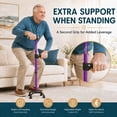 thumbnail image 3 of HEALTHBAZAAR Quad Cane Walking Cane for Women & Men for Balance Stability Adjustable Lightweight Walking Stick Purple, 3 of 10
