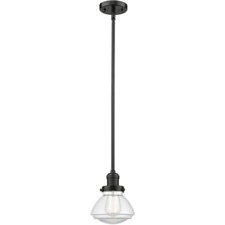 

Oil Rubbed Bronze Tone Mini Pendants 7 Wide Clear Glass Steel/Cast Brass Medium Base 1 Light Fixture