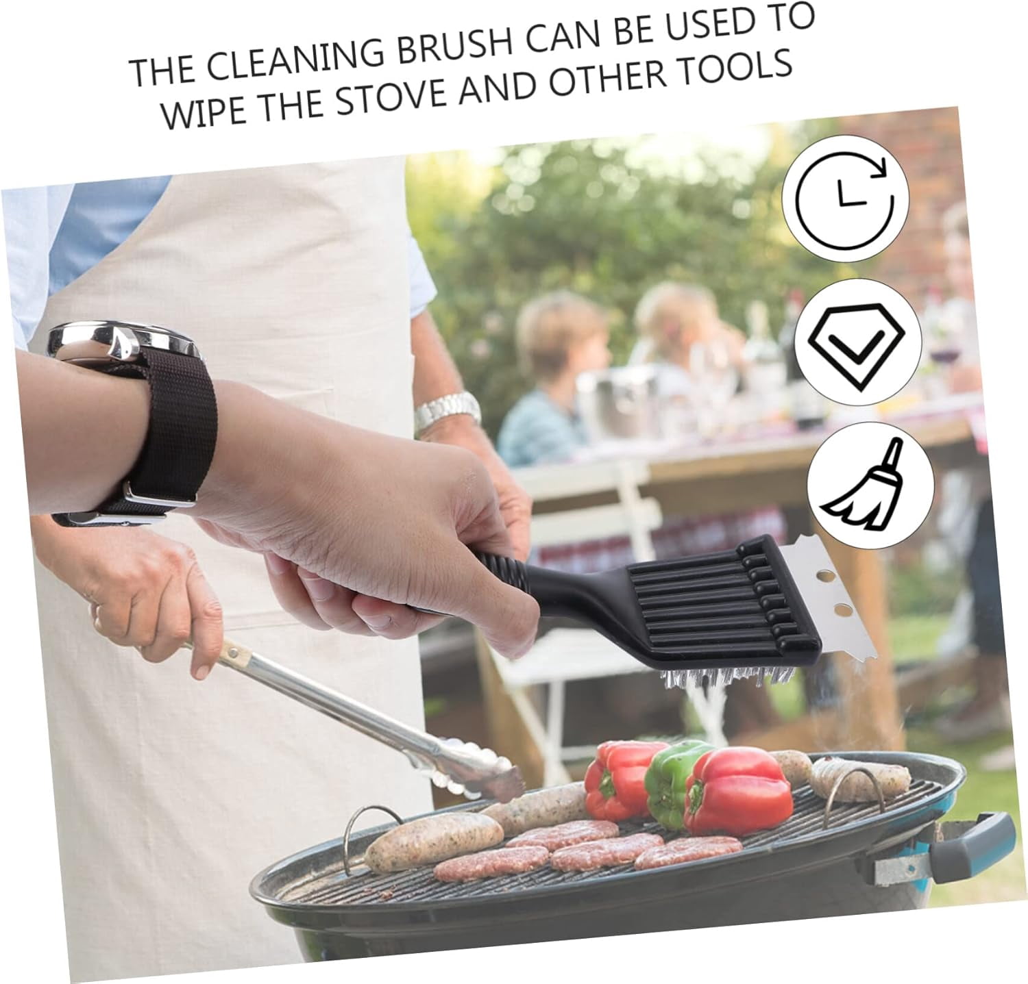 Yankucat BBQ Grill Brush for Outdoor Grill and Scraper, Stainless Steel Cleaning Brush, Gift for Men/Dad BBQ Brush