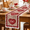 thumbnail image 5 of Valentine's Day Table Runner 60 Inches Long Farmhouse Dress Scarves, Red Love Heart Roses Romantic Vintage Dining Tablerunner for Coffee Table/Kitchen Island/Party Décor, 13" x 60", 5 of 8