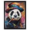 thumbnail image 1 of Panda Bear with a Suit Low Top Hat and a Cigar Art Print Framed Poster Wall Decor 12x16 inch, 1 of 5