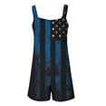 thumbnail image 5 of Biekopu Women's Shorts Jumpsuit Star Stripe Printed Sleeveless U-neck Wide Leg Playsuit for Independence Day, 5 of 6
