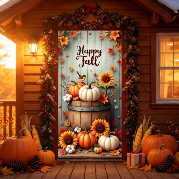 Fall Maple Leaf Door Curtain Thanksgiving Season Door Frame Decor Porch Hanging Style Decor for Home Doorway Party Festival Decoration, for Front Door, Entryway and Party Backdrop, 1 Pc