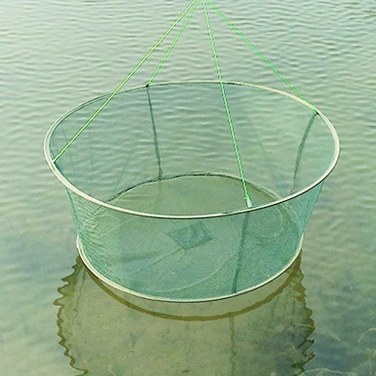 Ouneed Foldable Drop Net Fishing Landing Net Prawn Bait Crab Shrimp, Size: 1XL, Beige
