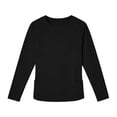 thumbnail image 4 of dazeni Girls Long Sleeve Athletic Shirts Kids Crewneck UPF 50+ Quick Dry Workout Yoga Tops Basic Tees Activewear Sun Protection Black, 4 of 8