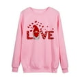 thumbnail image 4 of RKSTN Chandail en Molleton de la Saint-Valentin pour Femmes Surdimensionné Mode Décontractée Manches Longues Col Rond Chandail en Molleton Grande Taille Imprimé Cœur d'Amour Couleur Unie, 4 of 9