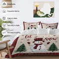 thumbnail image 3 of Merry Christmas Comforter Set Full Size, Cute Snowman with Xmas Tree Soft Bedding Set for Man Woman, 4 Pieces Duvet Cover Set with Fitted Sheet, 2 Pillowcases, 3 of 9