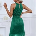 thumbnail image 5 of Stamzod Cocktail Dresses for Women Fashion Sequin Sleeveless Party Dress with Belt Summer Sparkly Mini Dresses for Women Green L, 5 of 9