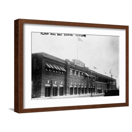 Art.com Fenway Park Boston Red Sox Baseball Photo No.4 – Boston MA Art Print by Lantern Press Brown Frame Wall Art 23 x 17