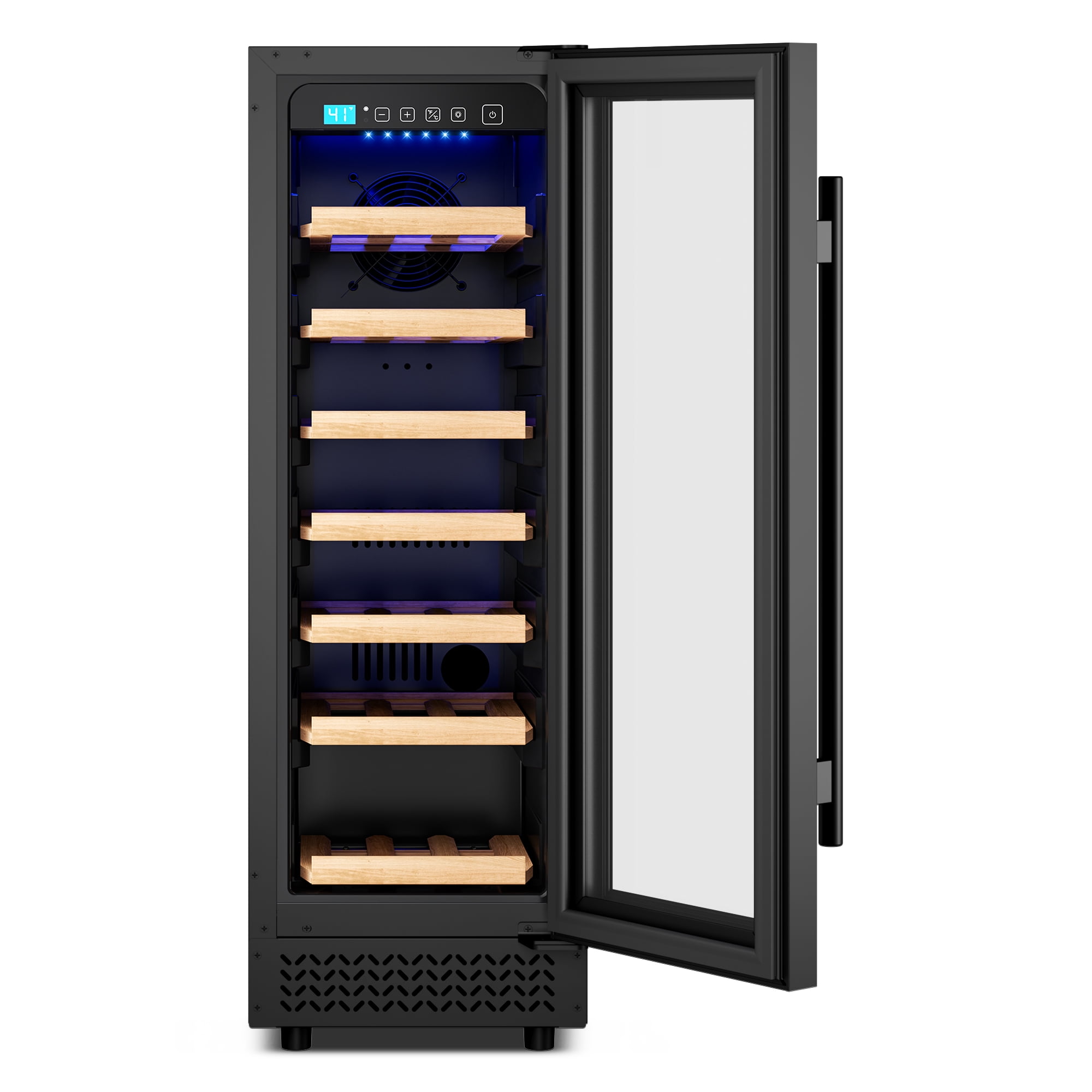 AVAHUM 12 Inch 21-Bottle Under Counter Wine Refrigerator, Professional Built-In Wine Cooler, Round Handle