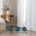 thumbnail image 4 of Sleep Zone Jacquard Semi Sheer Curtains 52×84in White, Silver Leaf Polka Pattern Pack of 2, 4 of 6