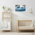 thumbnail image 4 of ZHONGYUTONG Dolphin Canvas Wall Art Jumping Dolphin Picture Prints Blue Sea Animal Bathroom Artwork Wall Decor for Kids Room Nursery Framed (12.00" x 18.00"), 4 of 6