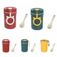 thumbnail image 3 of Breakfast Cereal Cup Double Oatmeal Cup With Lid Spoon Cup Portable Milk Cup Portable Fashion Soup Cup For School Office Outdoor Travel Student, 3 of 4