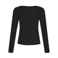thumbnail image 4 of SLADYGLO Women V Neck Long Sleeve Bodycon Undershirt, 4 of 4
