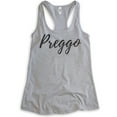 thumbnail image 1 of Preggo Tank Top, Ladies Racerback Tank Top, Pregnancy Tank, New Mom Tank, Baby Announcement Tank, Heather Gray, Small, 1 of 1