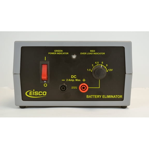 Eisco Labs Battery Eliminator Power Supply, Selectible DC Voltage [1.5, 3, 4.5, 6, 9, 12] at 2 Amps