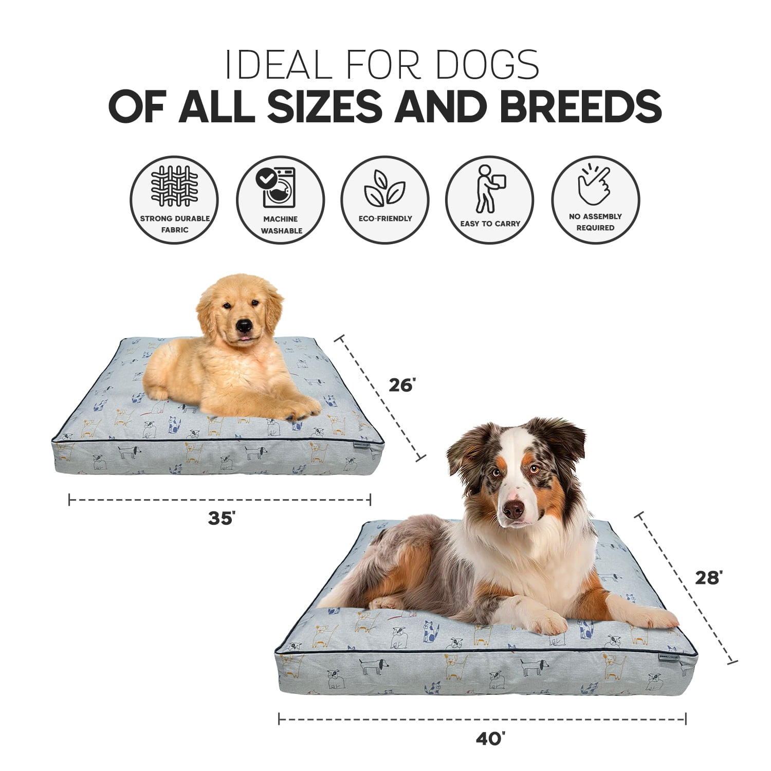 Paws and Décor Taupe Plaid Comfort Dog Bed, Elegant, Soft, and Durable Pet Bed for Dogs, High-Quality, Orthopedic Sleeping Pad with Fashionable Design