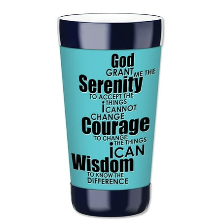 

Mugzie 16-Ounce Tumbler Drink Cup with Removable Insulated Wetsuit Cover - Serenity Prayer
