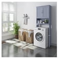 thumbnail image 4 of Over The Toilet Storage, Bathroom Organizer with Doors & Adjustable Shelf - 24.5"x9"x66", Gray, 4 of 9