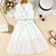 thumbnail image 4 of Vestido de Verano de Manga Corta para Niñas Color Sólido Blusa de Cuello Redondo Y Pantalones Cortos Set, Suave Transpirable Poliéster Vestido Casual para Niños de Uso Diario, 4 of 9