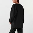 thumbnail image 4 of Dasayo Black Tops for Women Trendy Open Front Fall Long Sleeve Solid Pocket Cardigans Womens Sweatshirt L, 4 of 8