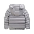 thumbnail image 3 of PatPat Baby Coat Toddler Boys Girls Winter Jackets Stylish 3D Ear Print Solid Hooded Coats, Grey, 18-24 Months, 3 of 7