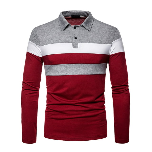 UKAP Camiseta para hombre con botones, polo con cuello de solapa, blusa atlética para hombre, jersey informal con cuello vuelto