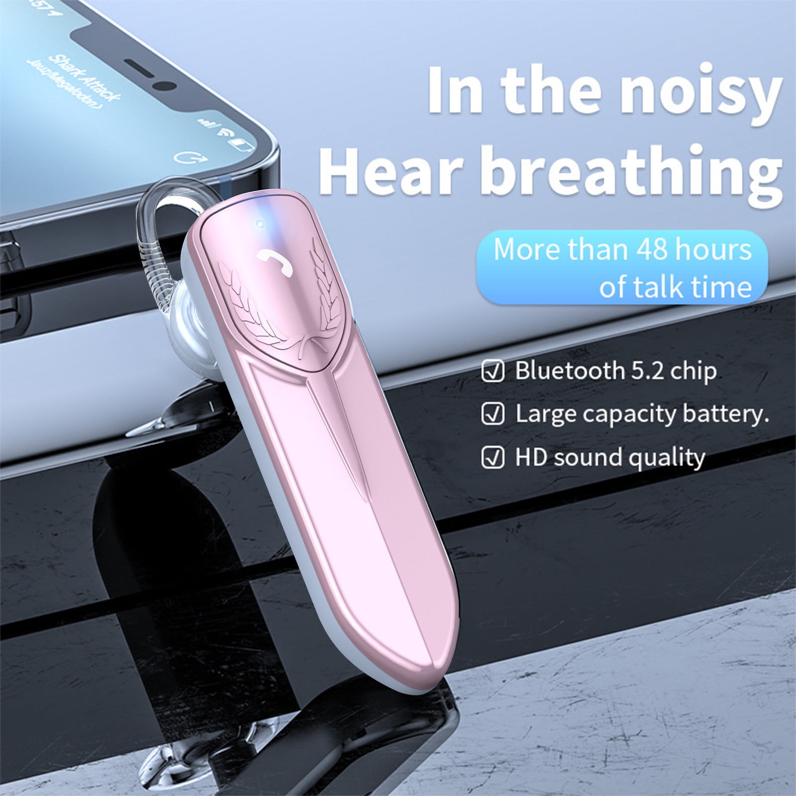 Weloille New Bluetooth Earpiece Wireless Handsfree Headset With Microphone For Business