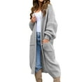 thumbnail image 5 of iHPH7 Long Cardigan Sweaters for Women Knit Cardigans for Women's Outerwear Fall Outfits for Women Casual Outerwear Travel Sweater Knits Clothing Light Gray 4XL, 5 of 9
