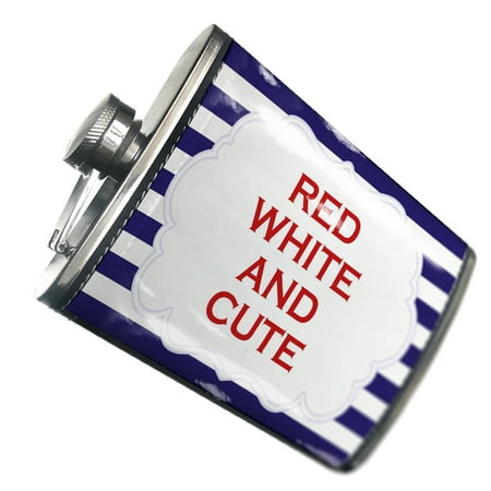 

NEONBLOND Flask Red White and Cute Fourth of July Blue Stripes