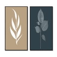 thumbnail image 2 of Designart "Singular Botany Solitary Leaf on Neutral Canvas" Flowers Framed Wall Art Set Of 2 - Traditional Beige Framed Canvas Set For Living Room Decor, 2 of 6