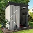 thumbnail image 3 of YODOLLA 5 x 3 ft. Outdoor Metal Steel Storage Shed with Sliding Roof & Lockable Door for Backyard, Garden,White, 3 of 6