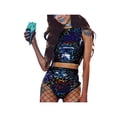 thumbnail image 1 of TRKIYQC Body de Mujer Mini 2 Piezas Holograma Metálico Crop Top y Shorts Trajes para Fiesta de Baile Clubwear TRKIYQC moda, 1 of 6