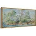 thumbnail image 5 of IDEA4WALL Extra Large Framed Canvas Print Wall Art Tranquil River Through Autumn Trees Pastoral Artwork Watercolor Landscape Antique Retro Fine Art Decor Relax/Calm for Home Decoration - 60"x30", 5 of 5
