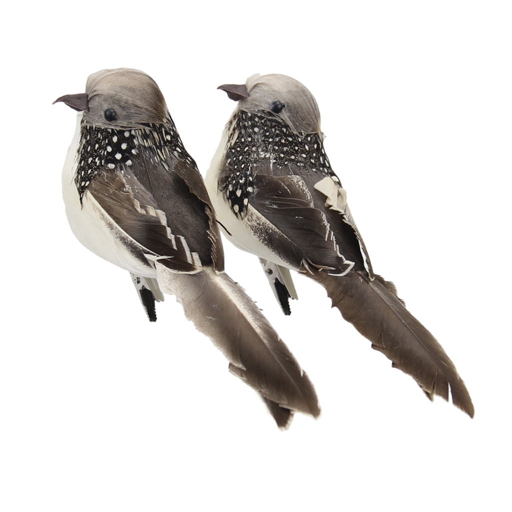 2PCS Mini Fake Birds Artificial Feather Foam Doves Wedding Garden
