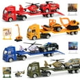 thumbnail image 4 of Esaierr Kids Car Toys Baby Police Trucks Toy Playset Toddler Police Cars Toys Included Flatbed Trailer,Helicopter & Suv, Birthday Gift for Ages 3+, 4 of 7