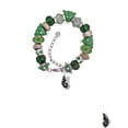 thumbnail image 2 of Silvertone Black Flying Butterfly Green Christmas Bead Bracelet, 2 of 4