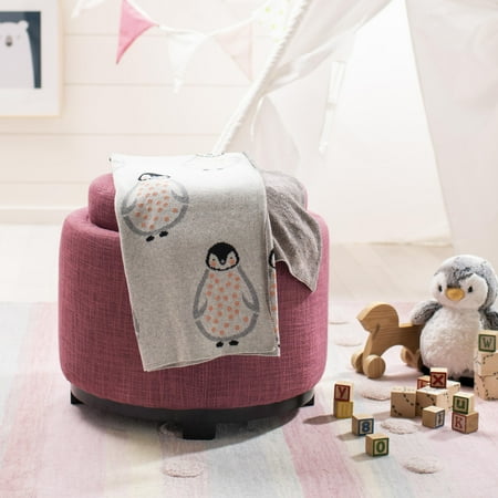 UPC: 0889048687264 | SAFAVIEH Ozzie The Penguin 32 x 40 Baby Throw Grey/Coral